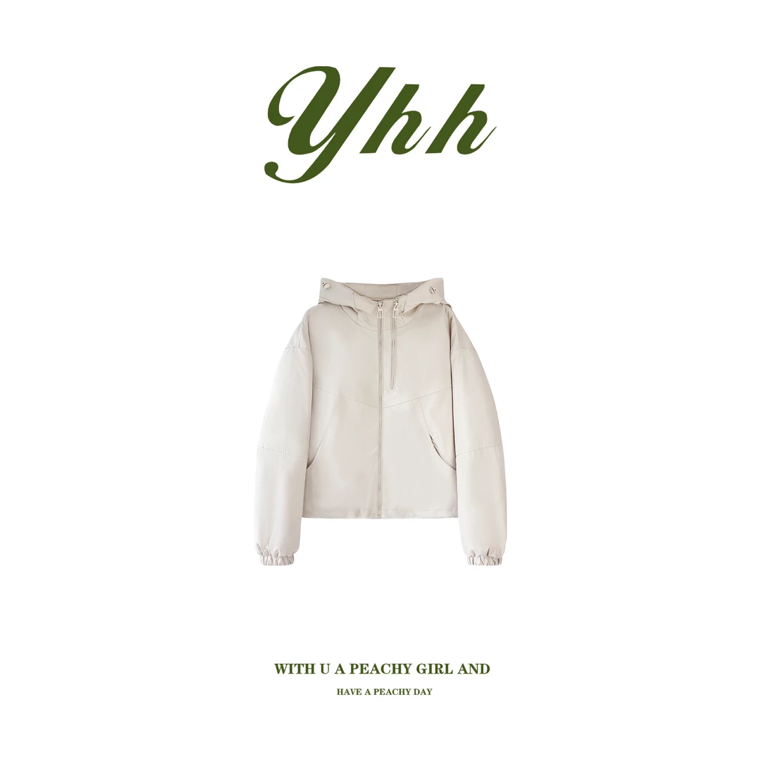 【YHH】冬季韩版时尚潮流百搭休闲夹棉连帽冲锋衣外套-YHW4948