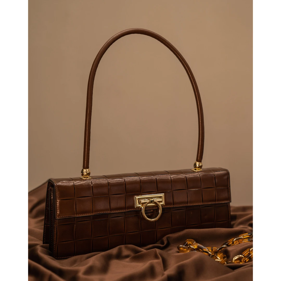 【进口牛皮法棍包】百搭腔调2023新款质感复古真皮包单肩腋下包女