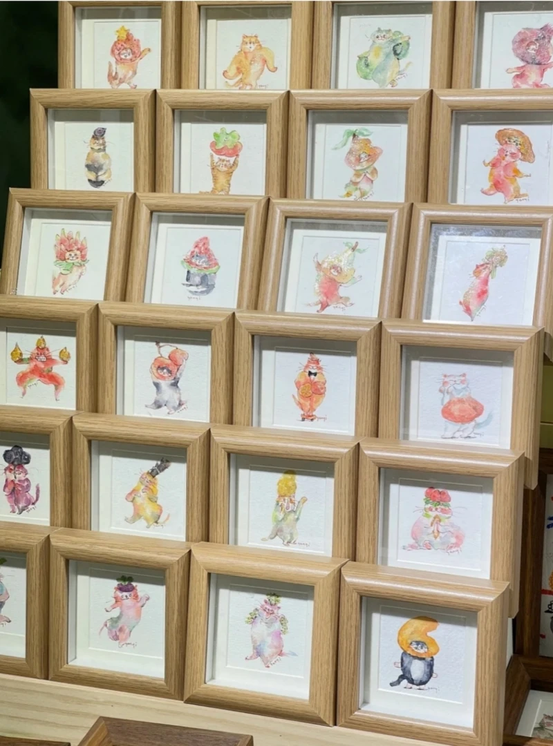 言一原创 水彩猫咪原画 不重复 直播间选款