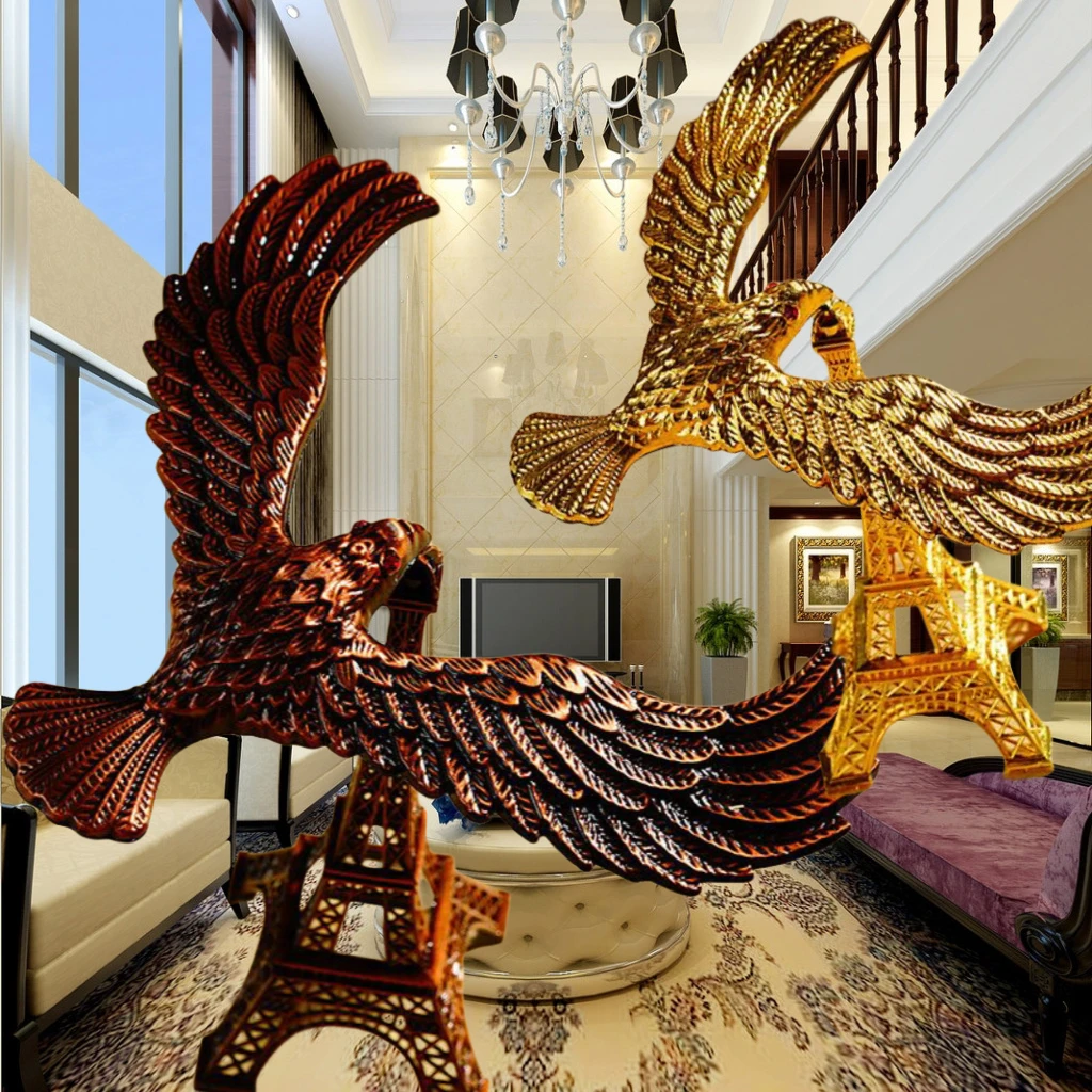 创意悬浮大号平衡鹰中式装饰摆设办公室客厅电视酒柜玄关摆件高档