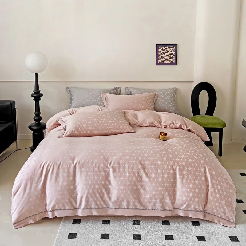 【精神妞专属】丝享天丝棉套件-星月（黛粉/北欧灰）