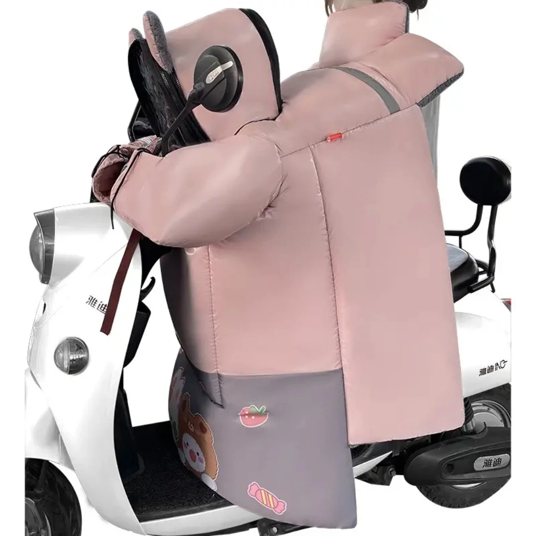 电动车挡风被亲子加厚加大挡风被双面窗口防雨防寒被带小孩可收纳