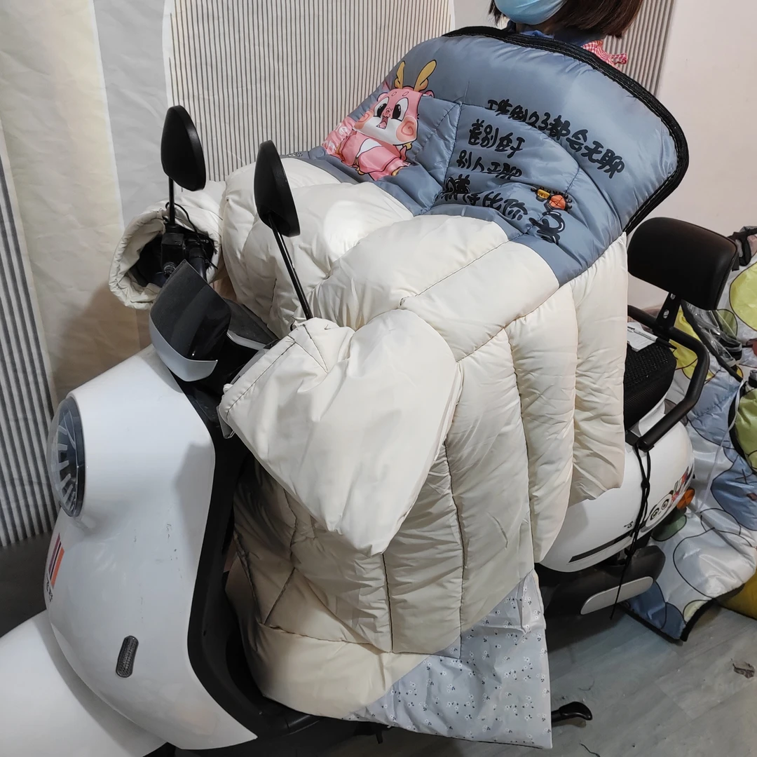 电动车特厚加大挡风被卡通拼接防雨防寒被冬季电瓶车厚保暖防风被