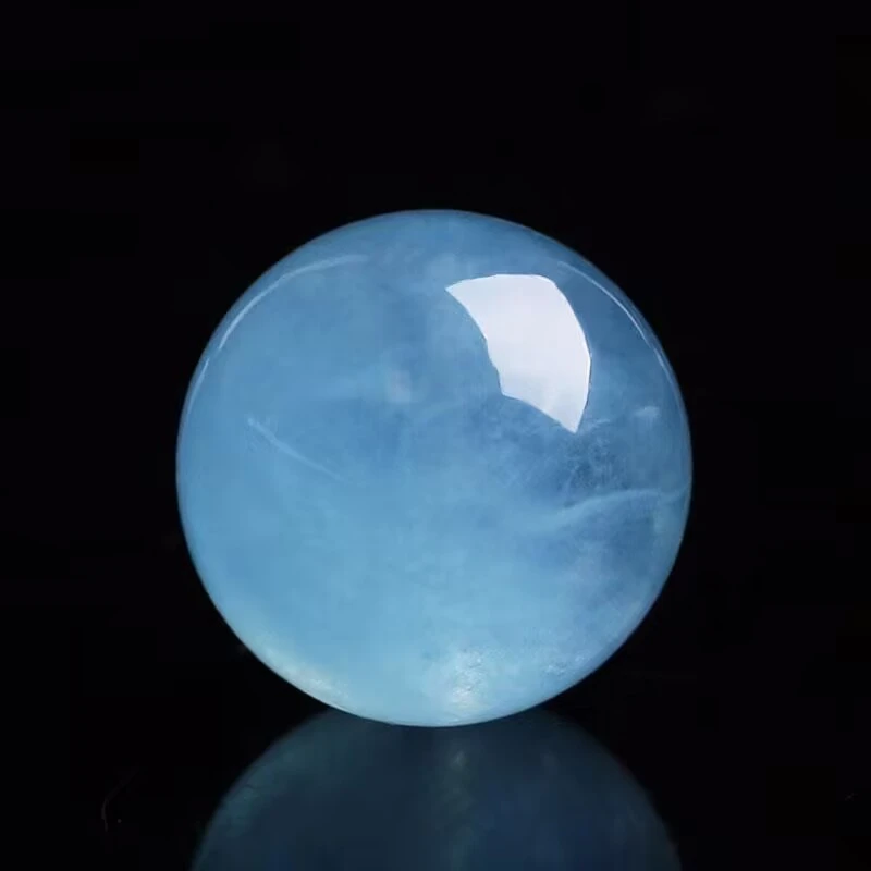 正品保真海蓝宝石圆珠单珠散珠配饰金刚星月菩提海蓝宝大颗