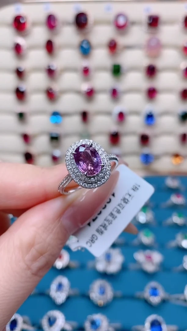 【闪购商品】变色蓝宝石18K金戒指18K金镶嵌1