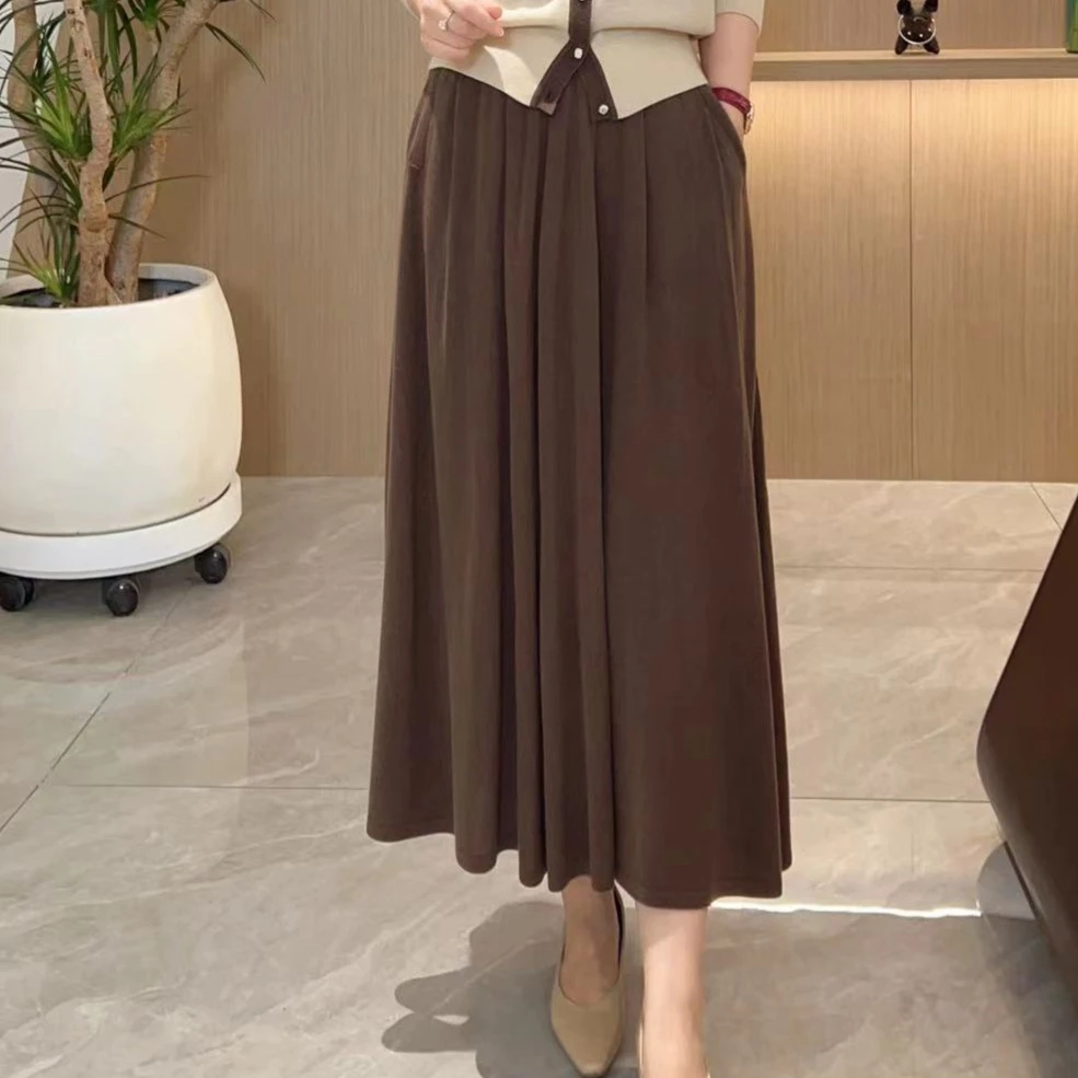 LVMU/吕木【双腰口女神裙】秋冬中高腰针织半身裙大摆百搭#DQ5981