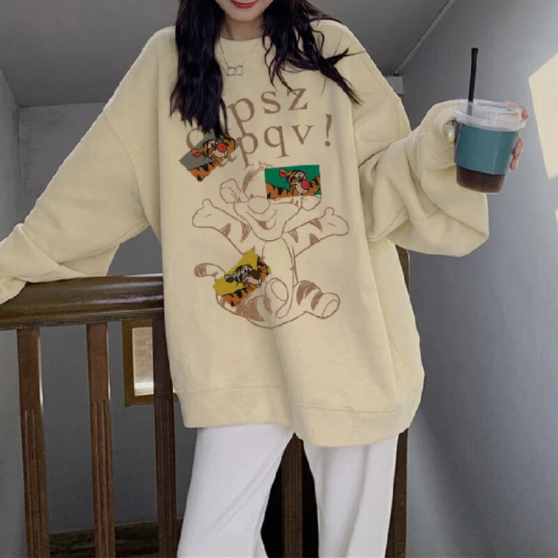 复古设计感慵懒风休闲连帽卫衣女加厚季炸街oversize上衣外套加绒