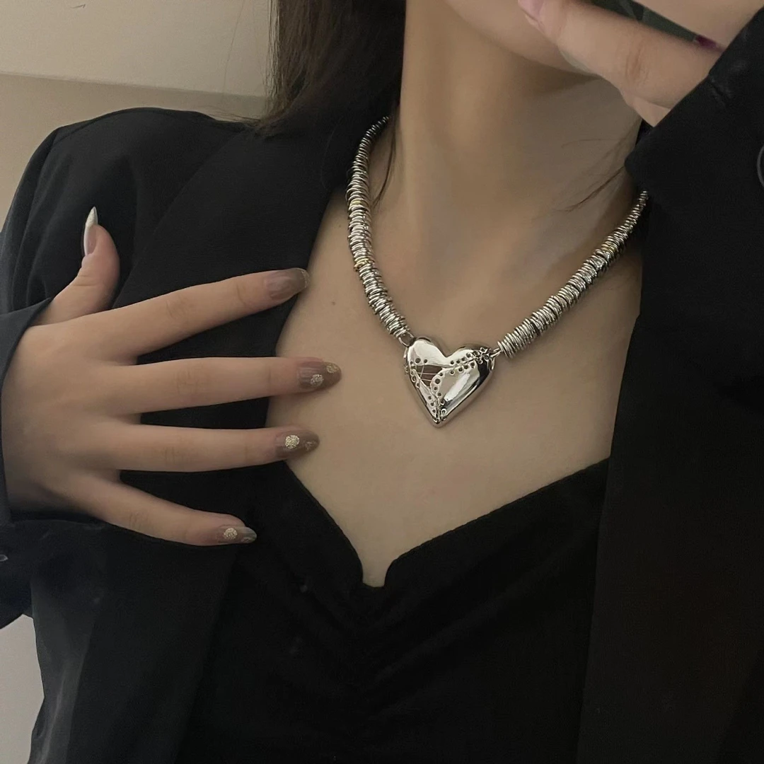 合金项链 百搭嘻哈个性ins冷淡风时尚辣妹爱心朋克新潮气质锁骨链