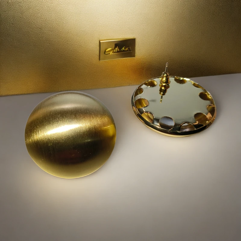 铜合金耳饰 半球大耳钉夸张网红耳环女欧美简约高级感冷淡风新款