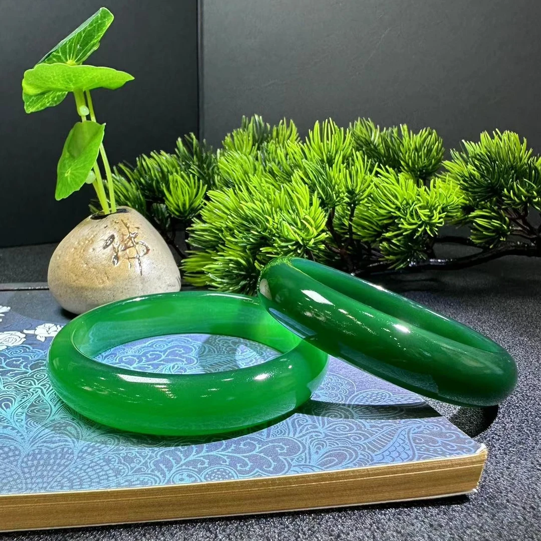S6090【福嘟嘟珠宝】冰翠芙蓉翡玉绿玛瑙手镯-多样性发一件