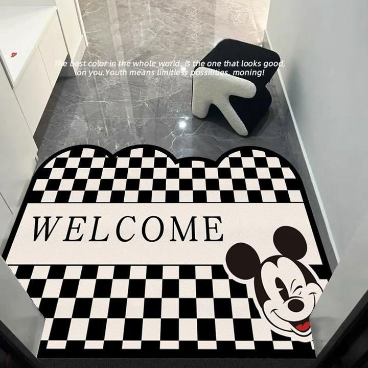 硅藻泥入户门地垫进门软垫异形米奇网红玄关耐脏脚垫吸水家用地毯