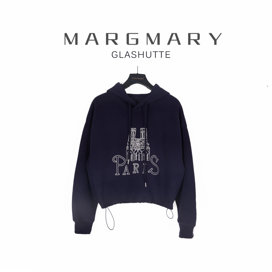 2024秋季设计师美式休闲时尚百搭显瘦气质连帽卫衣重工