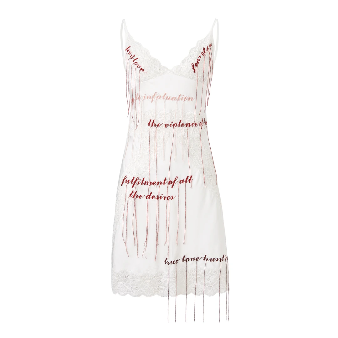 1423【恋爱气息】蕾丝字母刺绣上衣&连衣裙