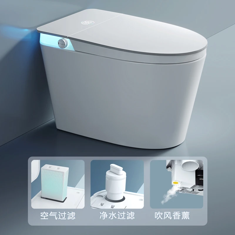 双过滤一体式全自动智能马桶座圈无水压限制即热虹吸式家用座便器