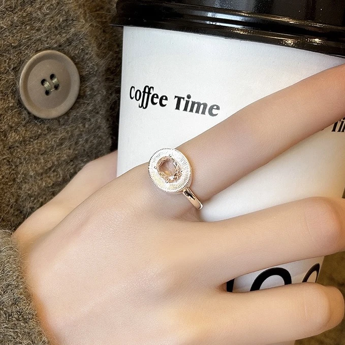 铜合金戒指 【香槟】轻奢设计高级感气质简约复古百搭戒指