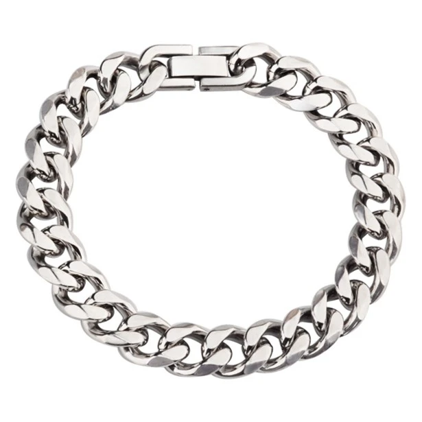 金倩 钛钢手链 粗款六磨面古巴手链钛钢潮流嘻哈街头情侣男女链条