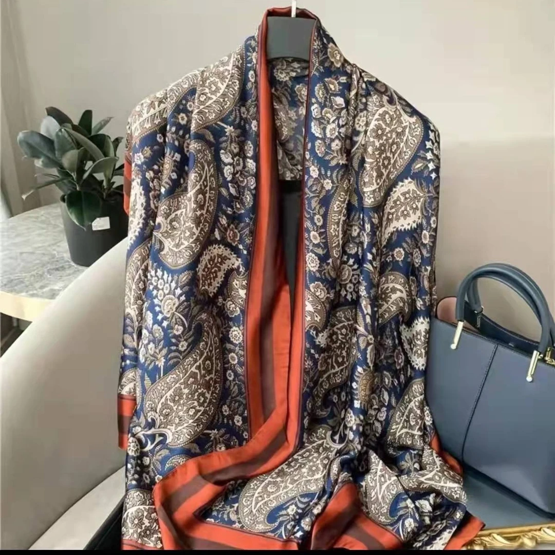 907丽景缎90x180左右夏季丝巾长巾