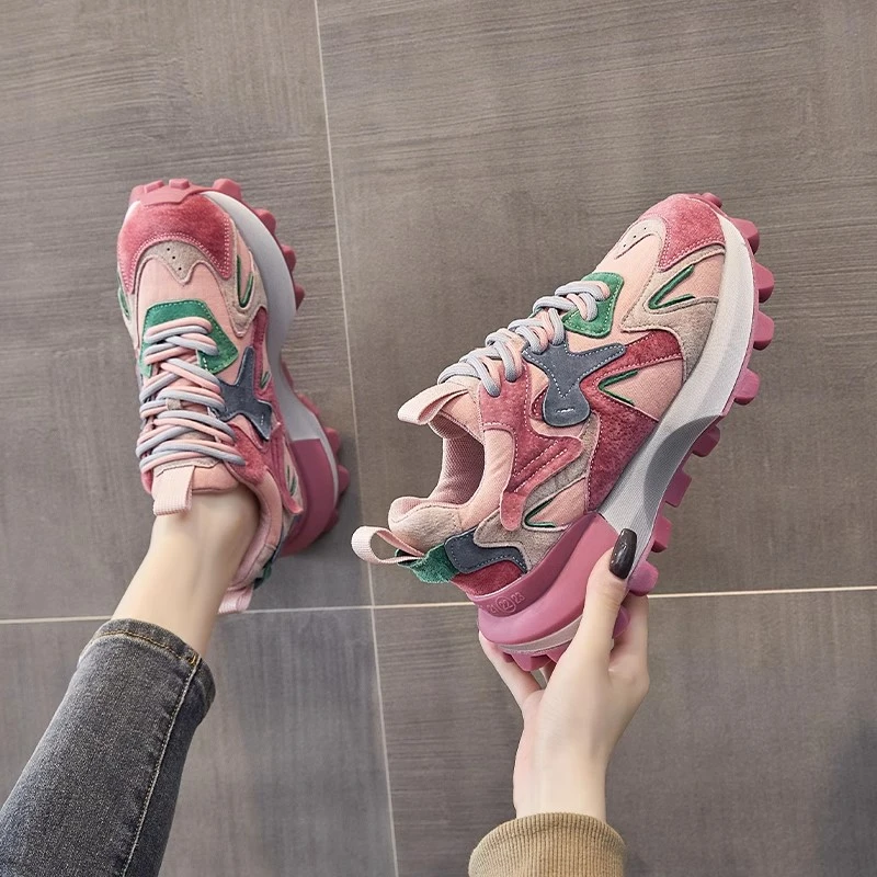 赫莉莲小蛮腰厚底复古阿甘鞋女2025秋冬季新款软底运动高级老爹鞋