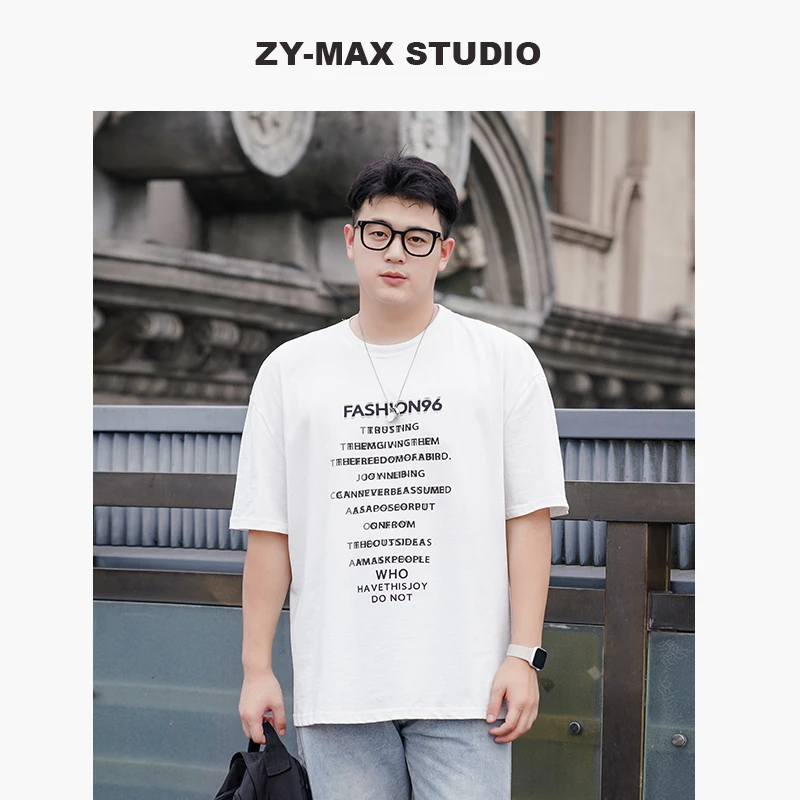 ZYMAX STUDIO 夏季上新大码男装印花宽松情侣百搭圆领休闲短袖T恤
