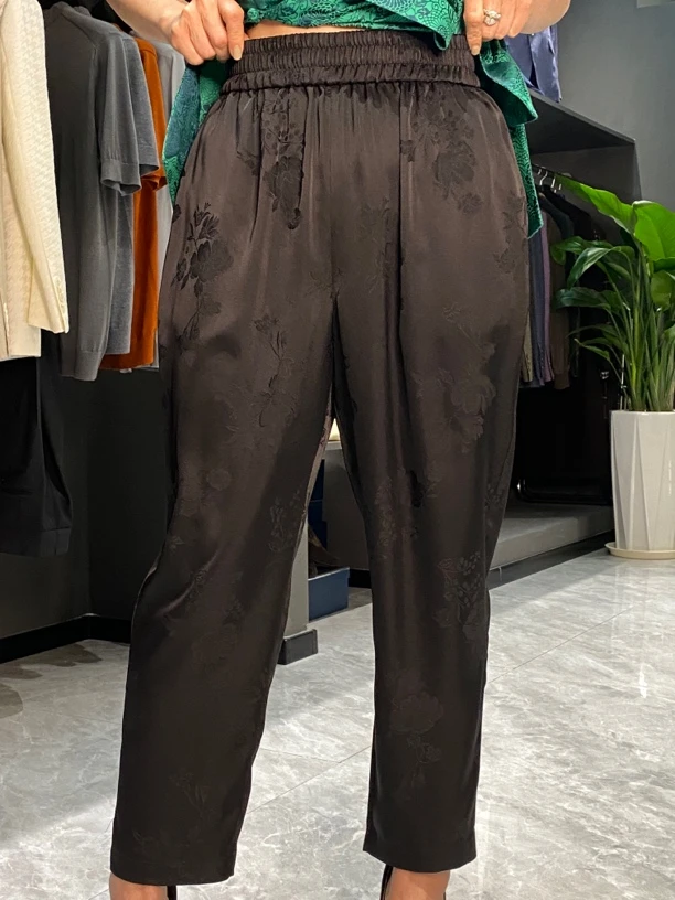 新中式黑色休闲哈伦裤