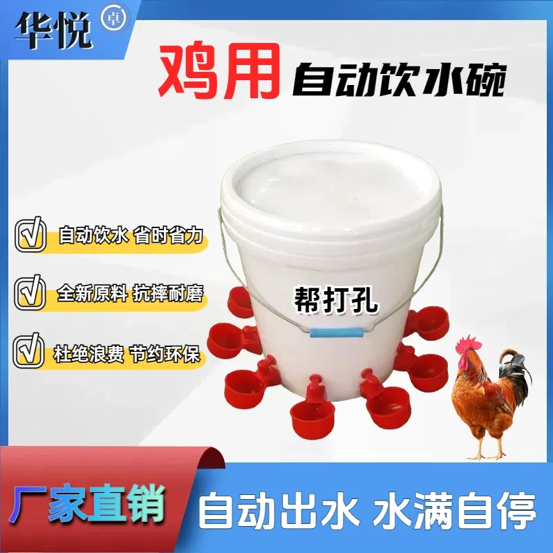 家禽饮水器全自动新款鸡鸭鹅自动饮水器鸽子饮水碗养殖水桶小鸡