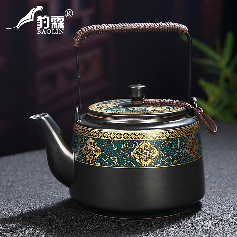 -中式西域风家用陶瓷茶壶古韵提梁壶大容量茶壶泡茶器带滤网