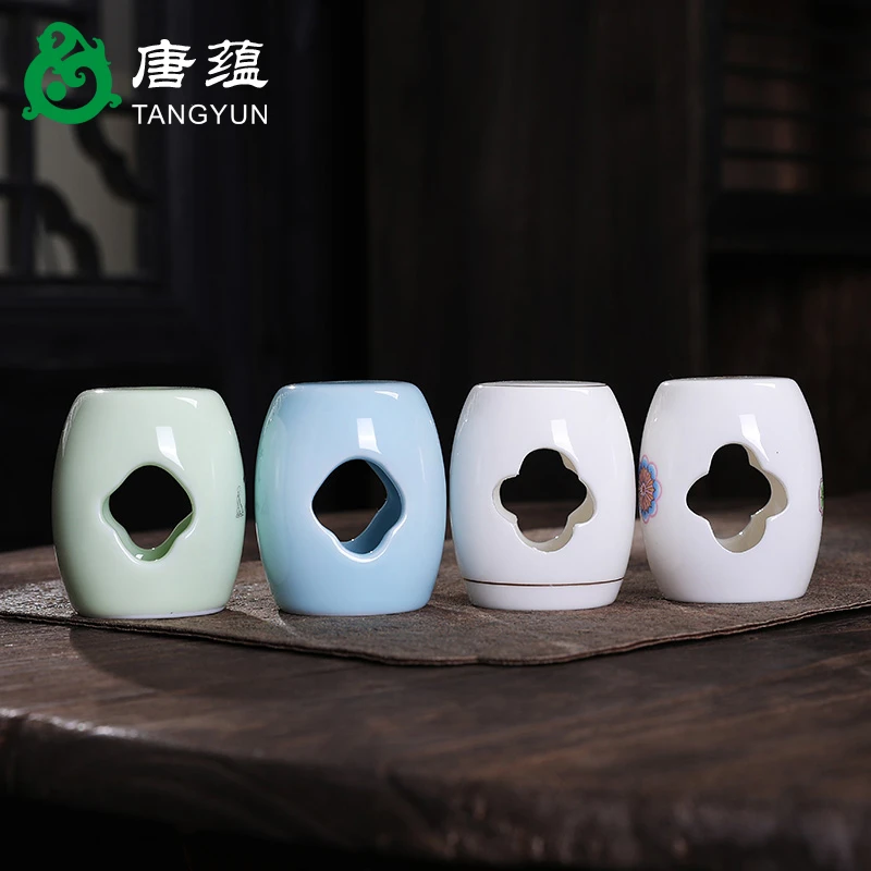 白瓷盖置多色茶壶盖碗盖子陶瓷壶盖托茶具垫功夫茶茶道零配