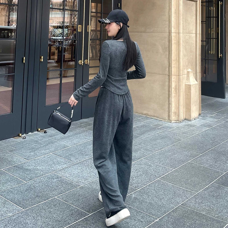 【显瘦百搭裤】2023秋季新款上新显瘦百搭女神风含羊毛休闲裤