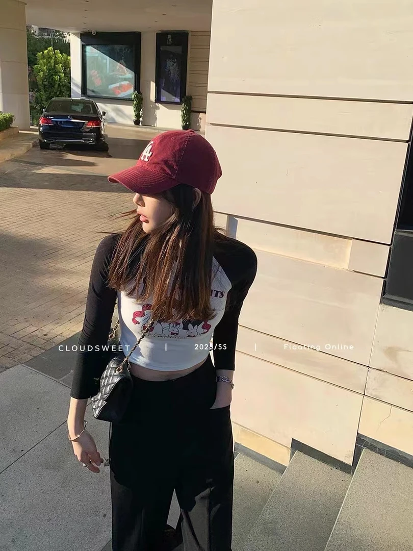 【可爱兔子】2024春季新款上新辣妹风时尚百搭女装上衣