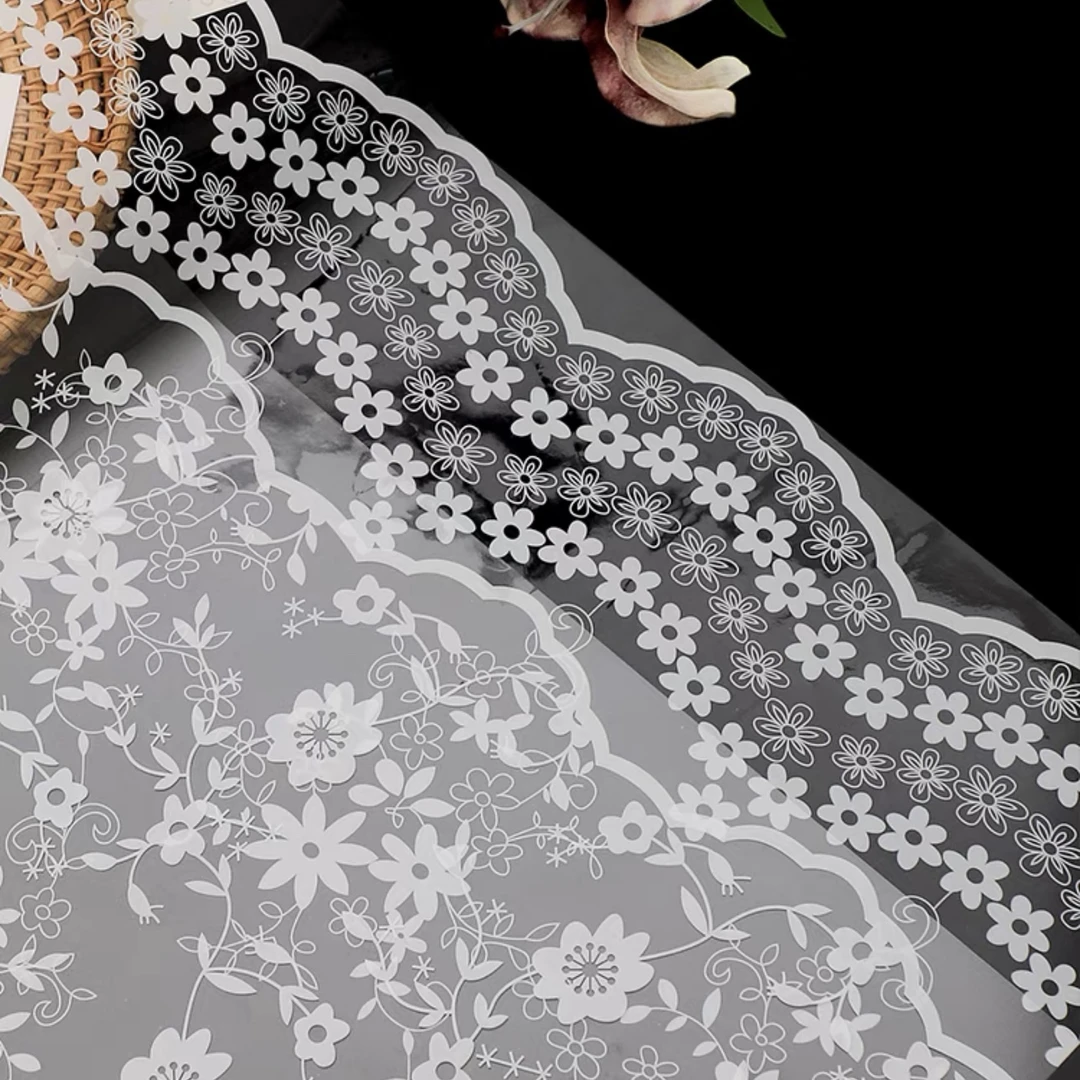 新款加厚520情人节蕾丝玻璃纸防水OPP膜鲜花包装纸系列