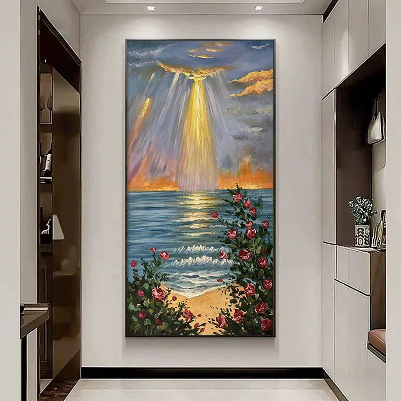 《天河泻梦》简约现代玄关装饰画背景墙肌理手工