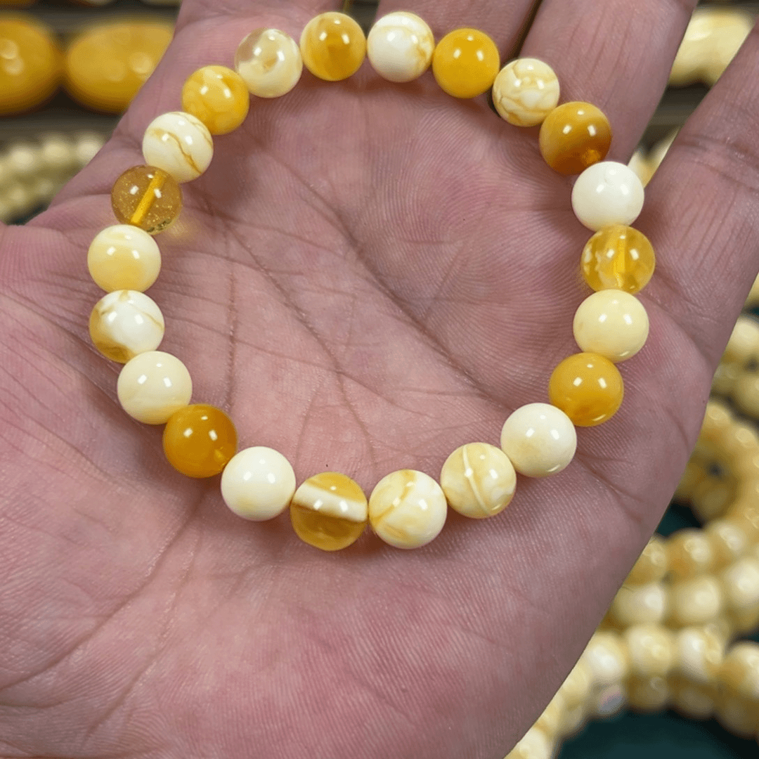 琥珀手链未镶嵌H***.多宝手串8mm6.8