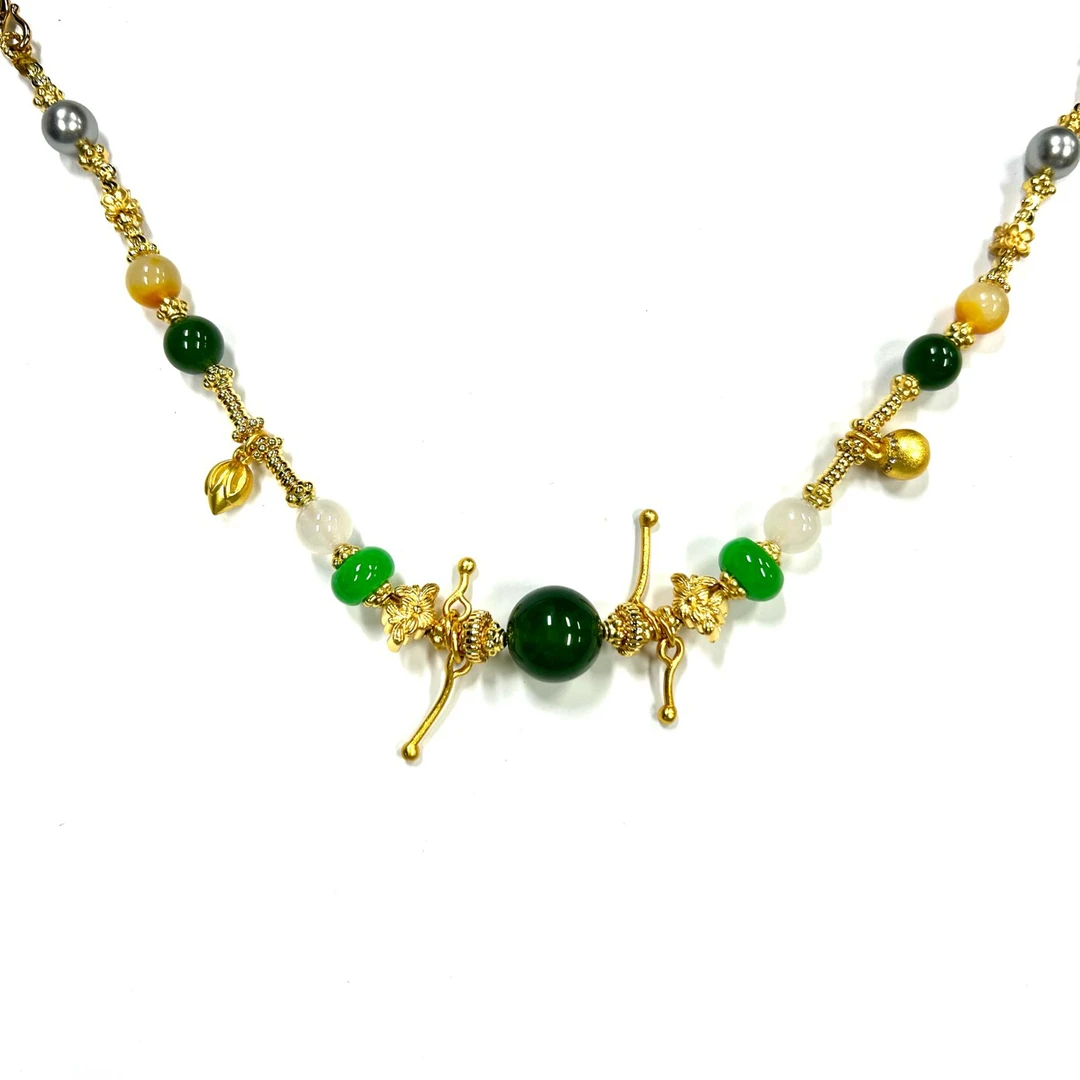 合金手链 「Richer」灰灰-10440136设计款绿珠珠项链