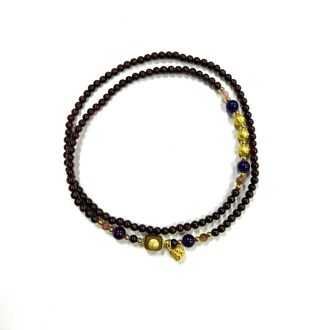 合金手链 「Richer」灰灰SM-10514017红色珠珠吊坠项链女款