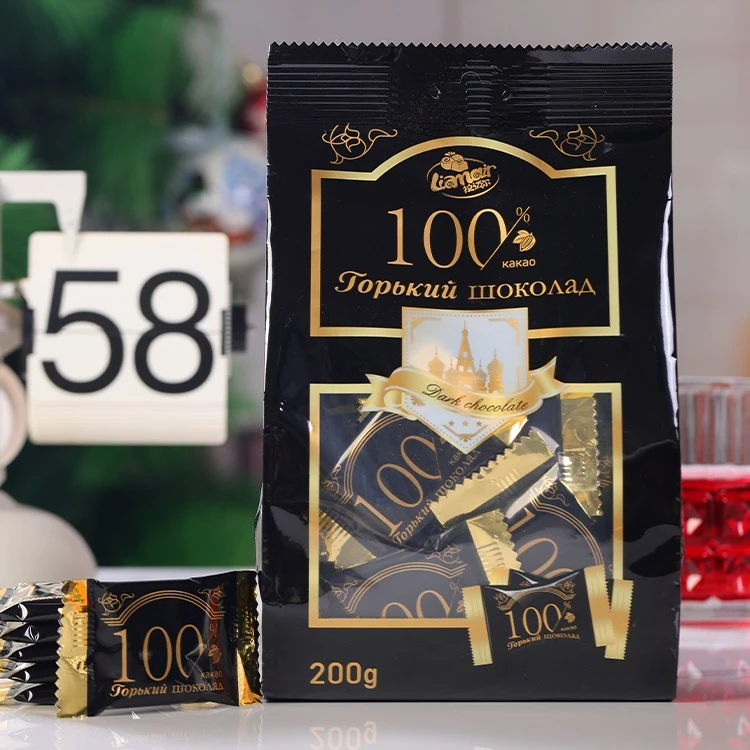 俄罗斯进口拉迈尔牌纯可可黑巧克力58%/72%/85%/100%独立包装200g