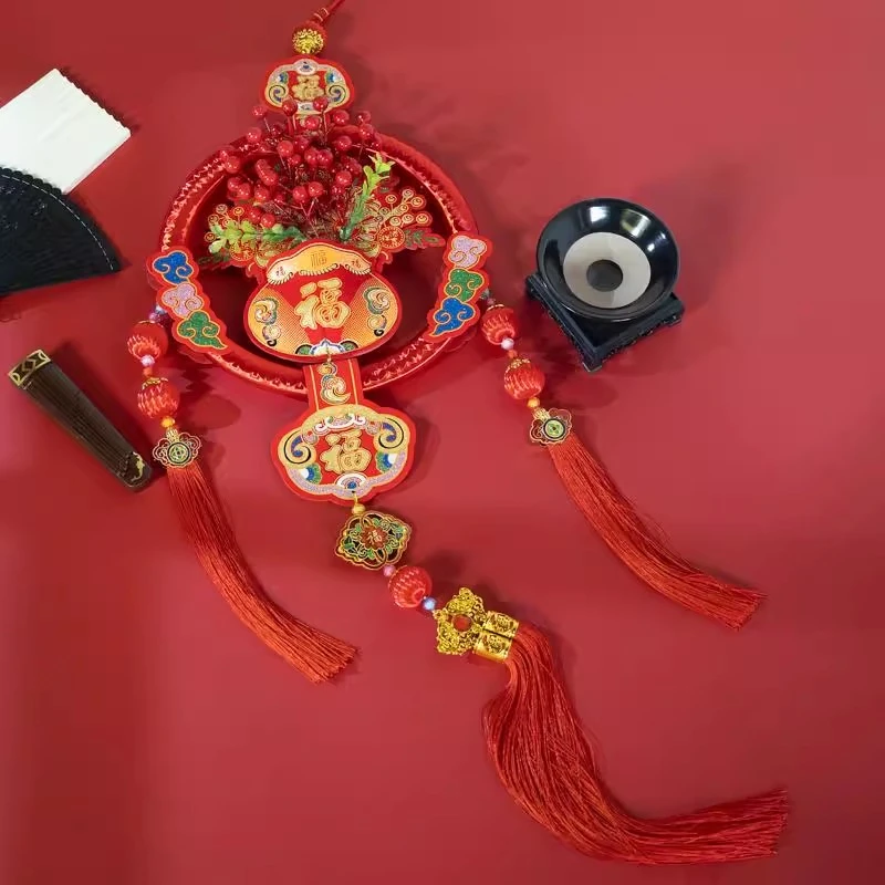 新款客厅挂饰大号入户进门玄关电视墙装饰乔迁红果果福袋新年挂件