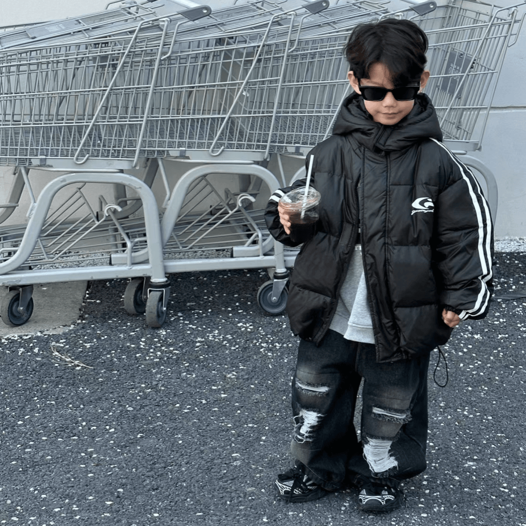 【小中童羽绒服】羽绒连帽拼色时尚百搭加厚保暖小童白鸭绒洋气秋冬