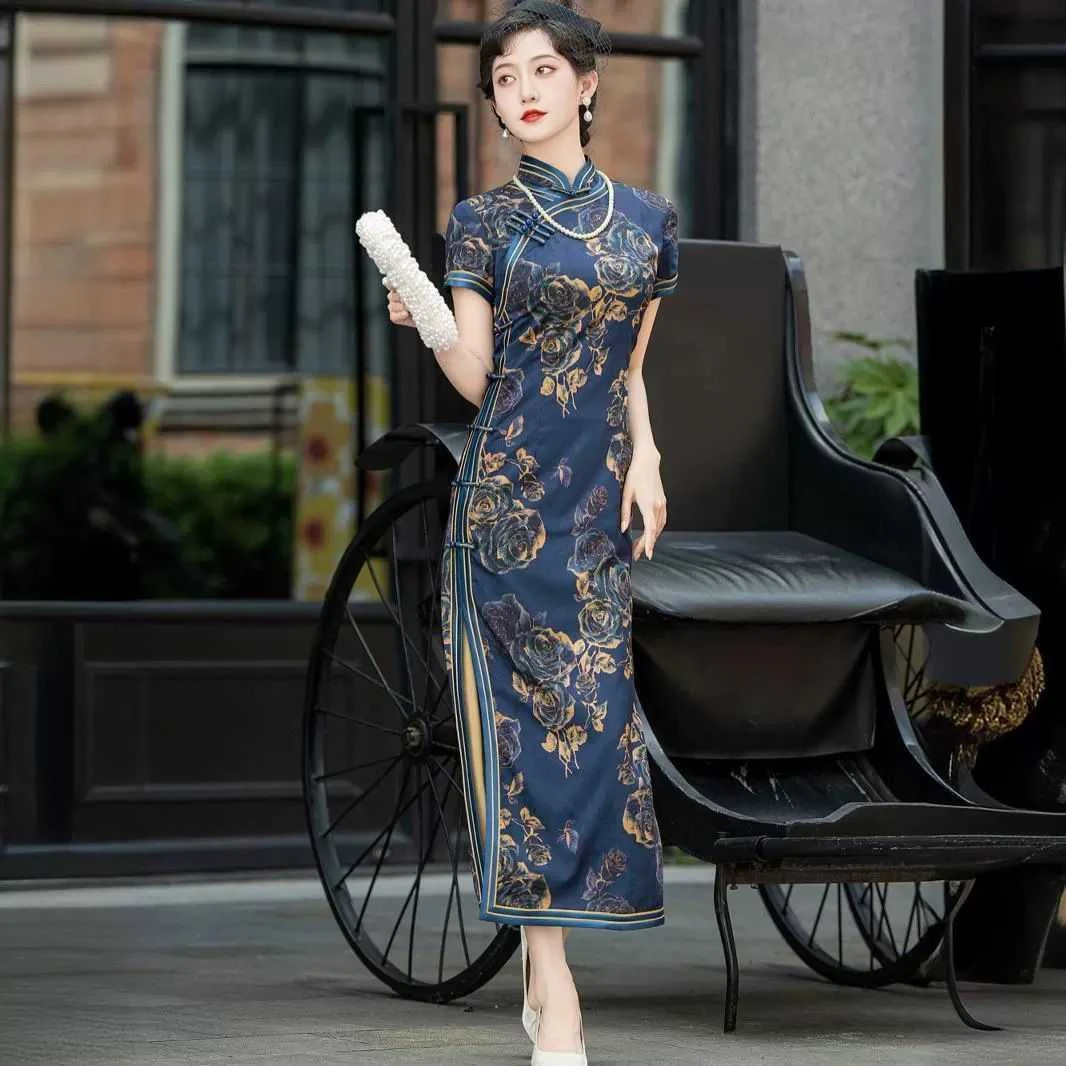 高端旗袍2024新款夏季日常改良复古新中式国风显瘦年轻气质连衣裙