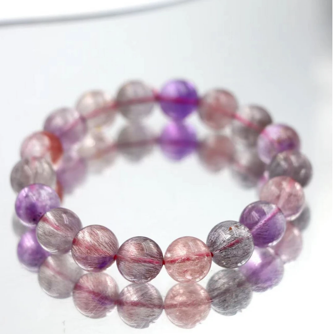 天然巴西老矿丝状共生超七水晶手串K7015-尺寸可选-多样性发一条