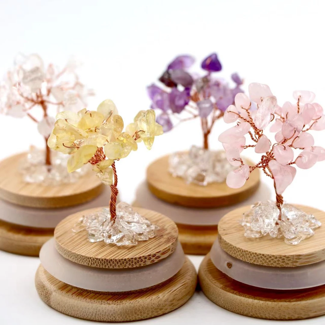 【限量供应】天然精品水晶树摆件一个-颜色随机发一个