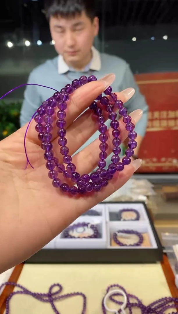 【闪购商品】水晶手链未镶嵌紫水晶多圈6m+878