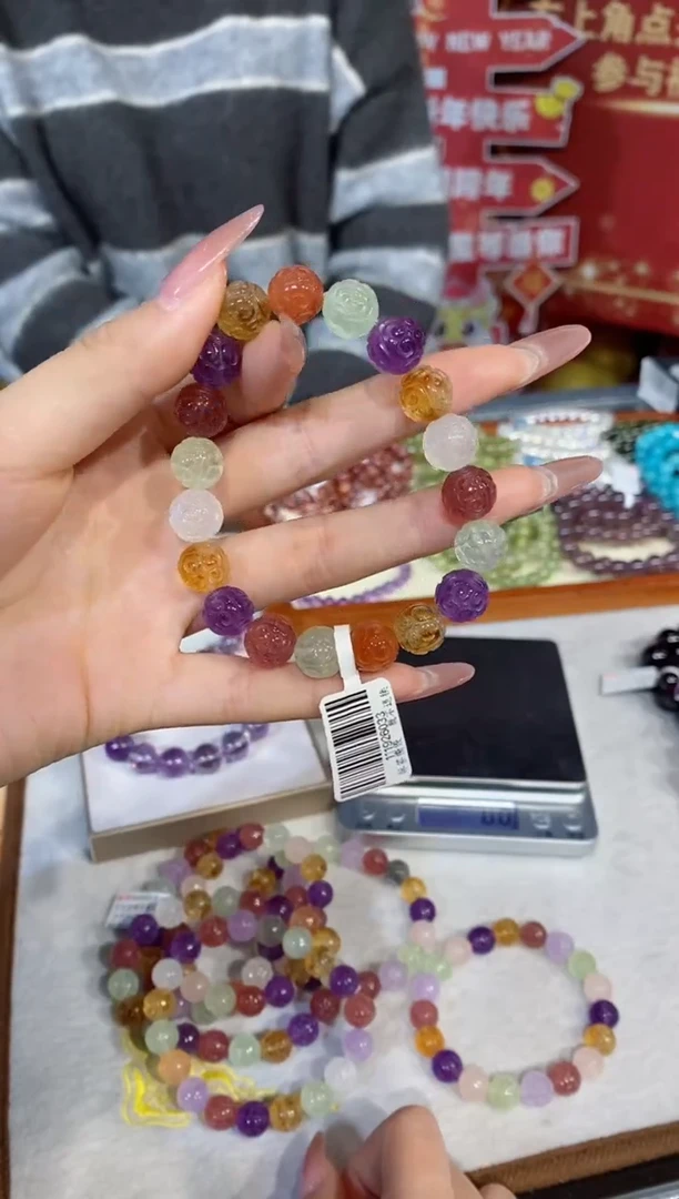 【闪购商品】水晶手串未镶嵌多宝回纹珠