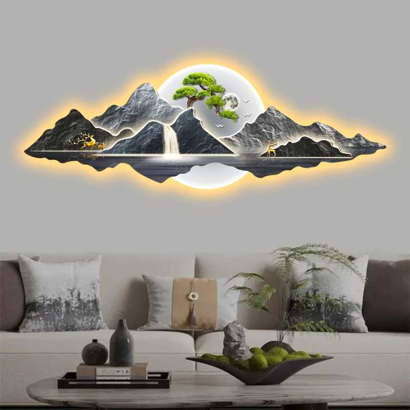 2024新款高档大气现代新中式无线充电LED氛围感专业艺术美观产品