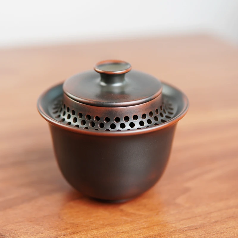 专业盖碗 旅行装盖碗 全手工陶瓷户外茶具