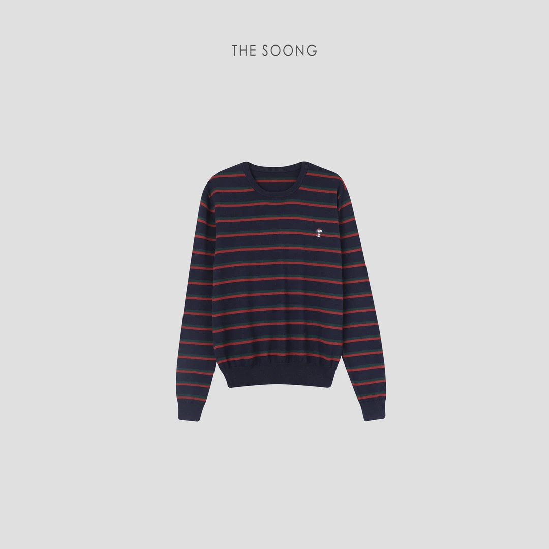 THESOONG|"波普美学"100%绵羊毛314克12针单边织法条纹毛衣MY5108