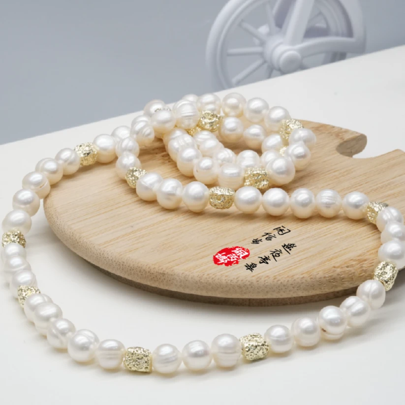 天然淡水螺纹珍珠长款轻奢百搭经典气质长链