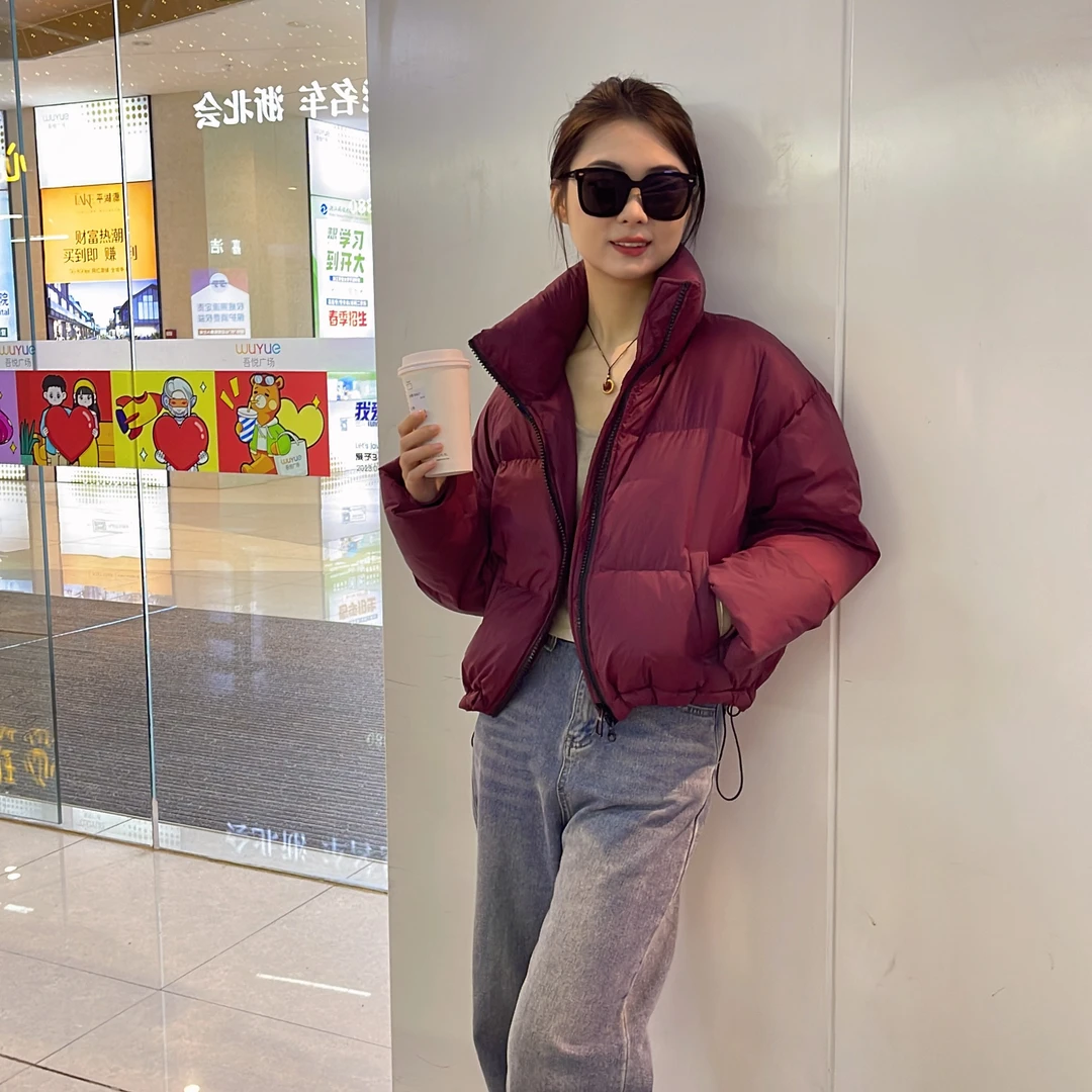 【冬芭拉】小个子羽绒服立领短款加厚韩版冬季网红白鸭绒保暖外套