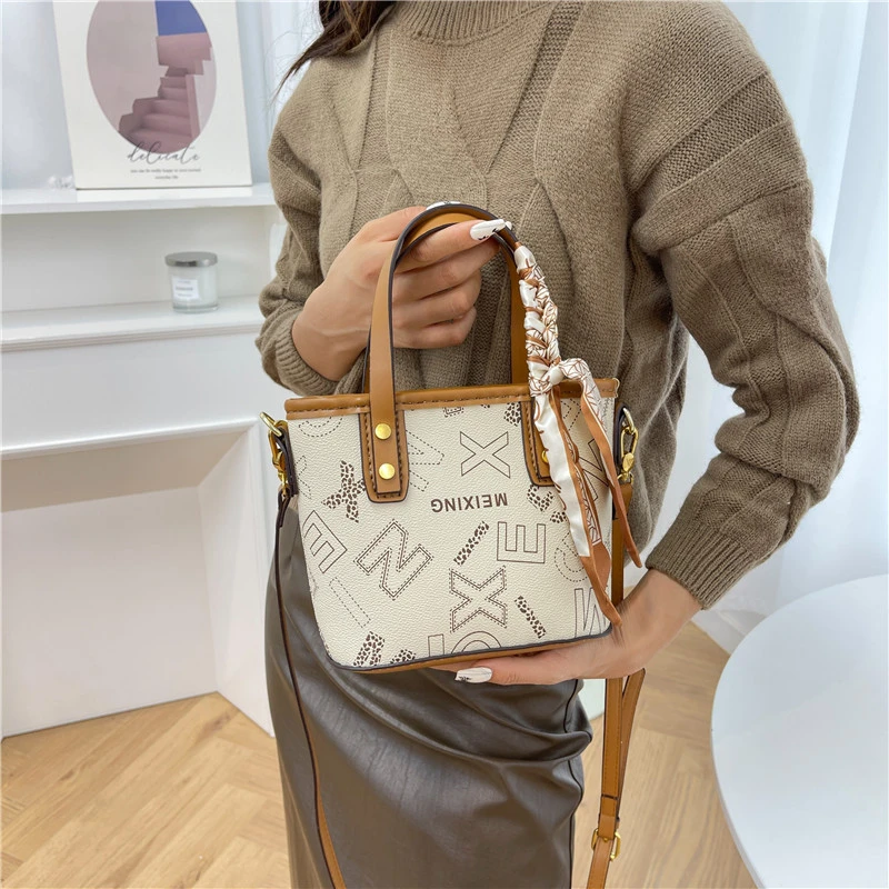 diy手工包字母托特新款女包时尚印花百搭手提斜跨包半成品材料包