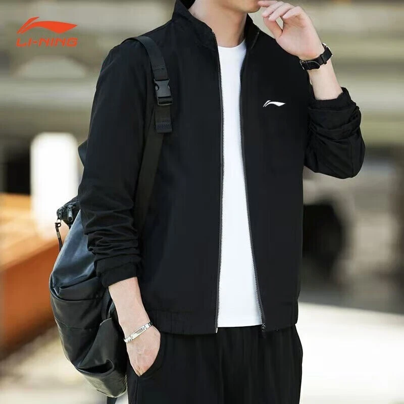 李宁外套男士运动服开衫卫衣立领2025春秋季新款大码休闲上衣夹克