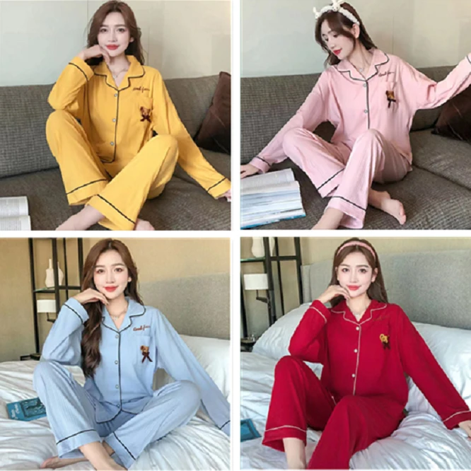 521款秋冬新款长袖长裤女士舒适家居睡衣套装（80-165斤）休闲